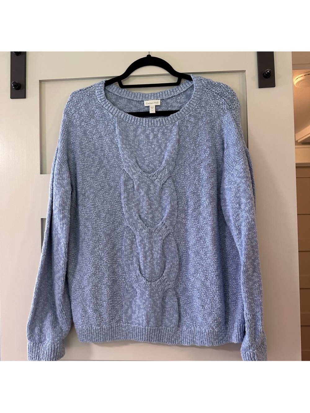 Garnet Hill Light Blue Organic Cotton Sweater